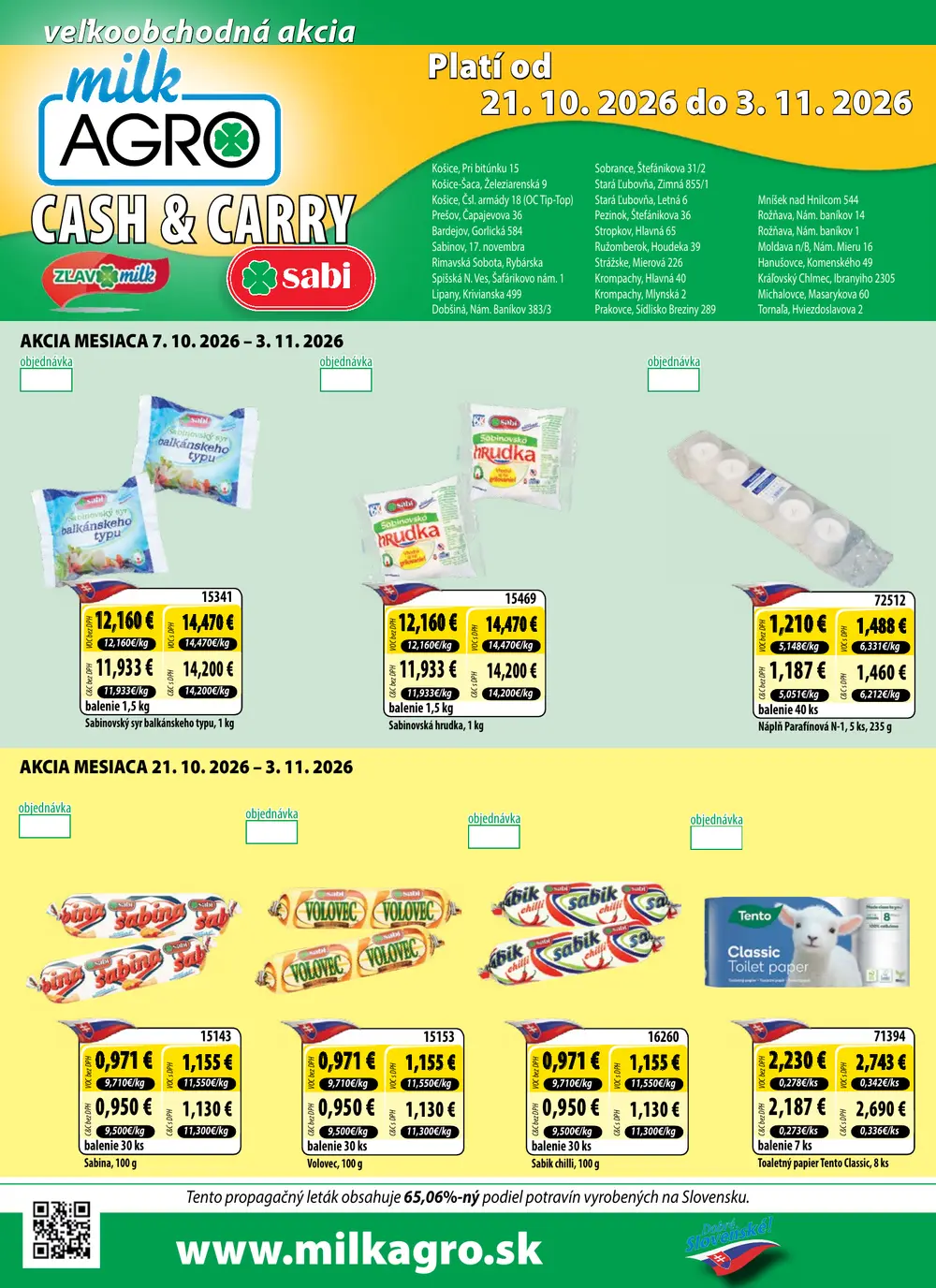 Milk-Agro leták od 21. 10. 2026