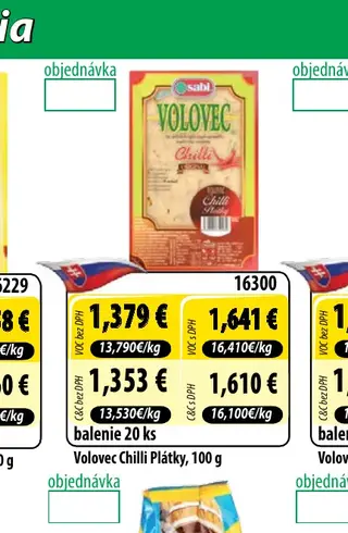 Volovec Chilli Plátky, 100 g