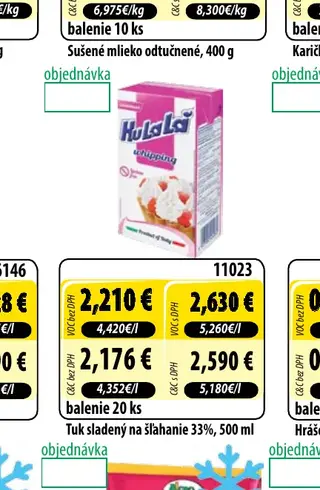 Tuk sladený na šľahanie 33%, 500 ml