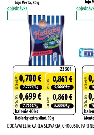 Hašlerky extra silné, 90 g