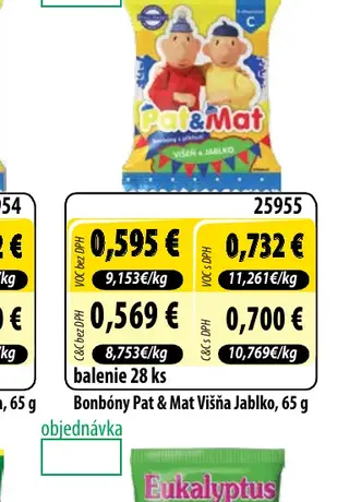 Bonbóny Pat & Mat Višňa Jablko, 65 g