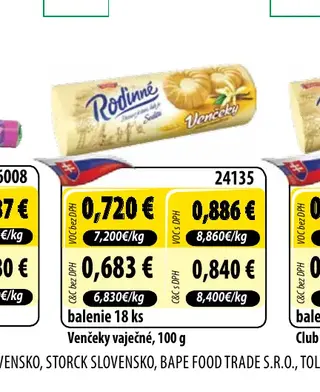 Venčeky vaječné, 100 g