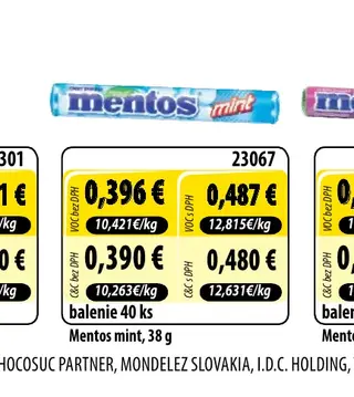 Mentos mint, 38 g