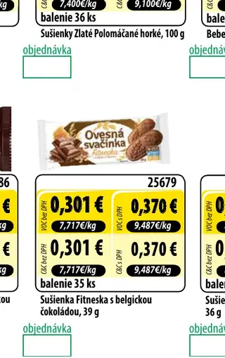 Sušienka Fitneska s belgickou čokoládou, 39 g