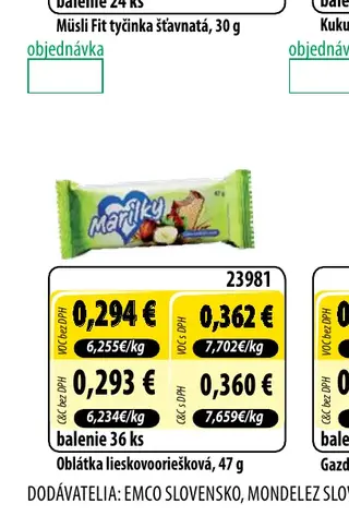 Oblátka lieskovooriešková, 47 g