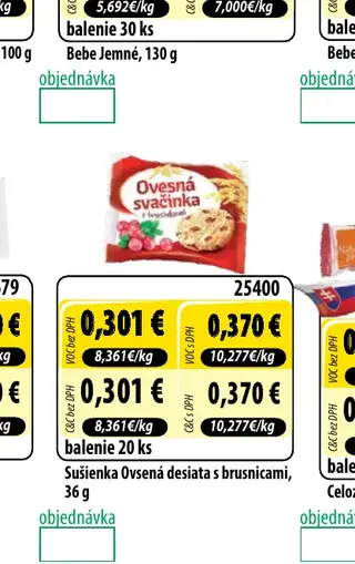 Sušienka Ovsená desiata s brusnicami, 36 g