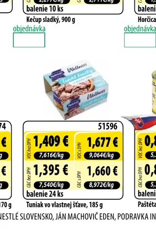 Tuniak vo vlastnej šťave, 185 g