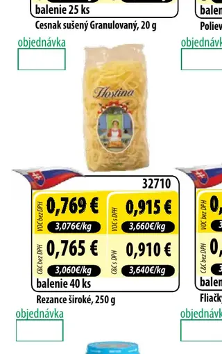 Rezance široké, 250 g