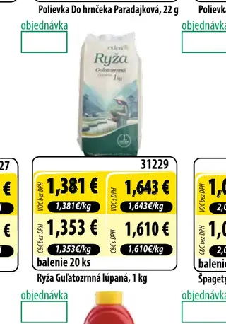Ryža Guľatozrnná lúpaná, 1 kg