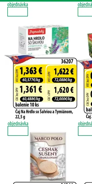 Čaj Na Hrdlo so Šalviou a Tymiánom, 22,5 g