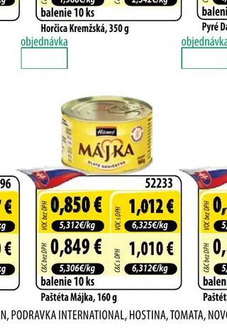 Paštéta Májka, 160 g