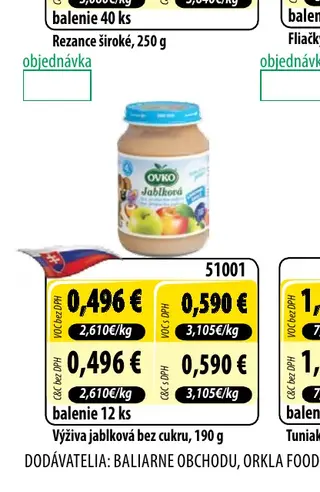 Výživa jablková bez cukru, 190 g