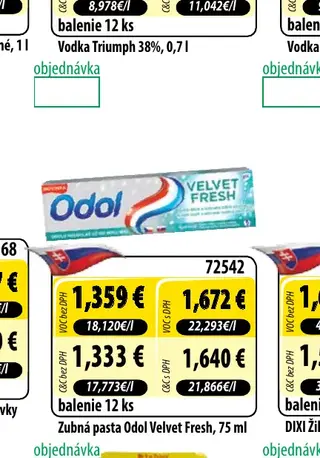 Zubná pasta Odol Velvet Fresh, 75 ml