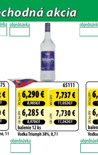 Vodka Triumph 38%, 0,7 l