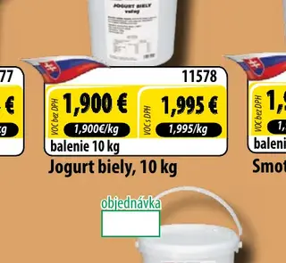Jogurt biely, 10 kg
