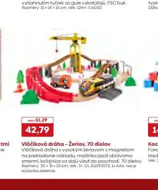 Vláčiková dráha – Žeriav, 70 dielov