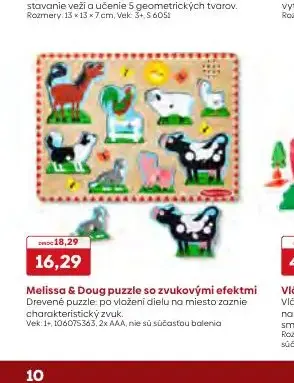Melissa & Doug puzzle so zvukovými efektmi