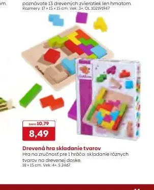 Drevená hra skladanie tvarov
