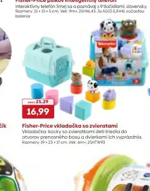 Fisher-Price vkladačka so zvieratami
