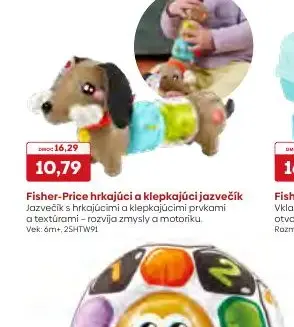 Fisher-Price hrkajúci a klepkajúci jazvečík
