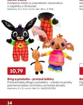 Bing a priatelia - prstové bábky