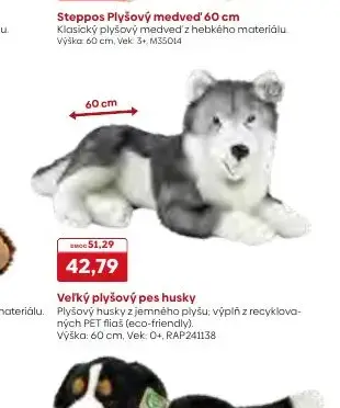 Veľký plyšový pes husky
