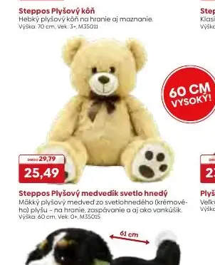 Steppos Plyšový medvedík svetlo hnedý