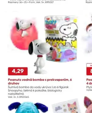 Peanuts vodná bomba s prekvapením, 6 druhov