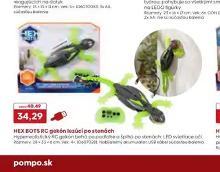 HEX BOTS RC gekón lezúci po stenách