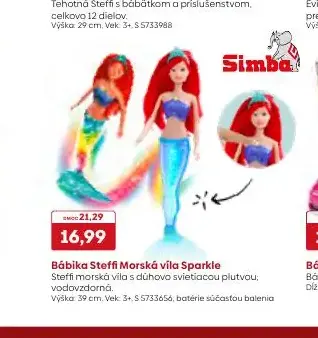 Bábika Steffi Morská víla Sparkle