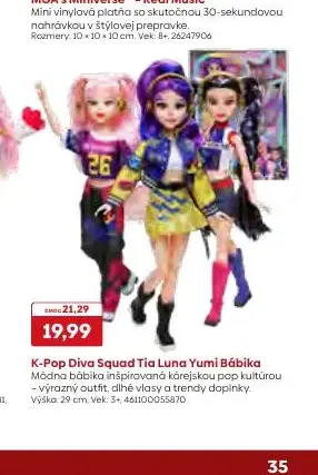 K-Pop Diva Squad Tia Luna Yumi Bábika