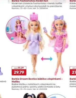 Barbie Dream Besties bábika s doplnkami – Malibu