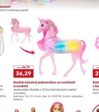 Barbie kúzelný jednorožec so svetlami a zvukmi