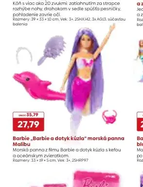 Barbie „Barbie a dotyk kúzla“ morská panna Malibu