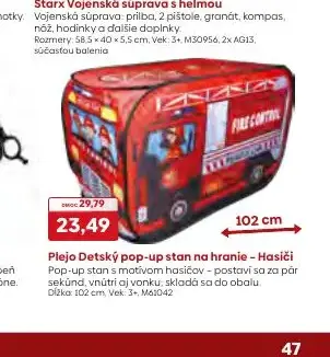 Plejo Detský pop-up stan na hranie – Hasiči