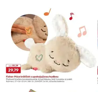 Fisher-Price králiček s upokojujúcou hudbou