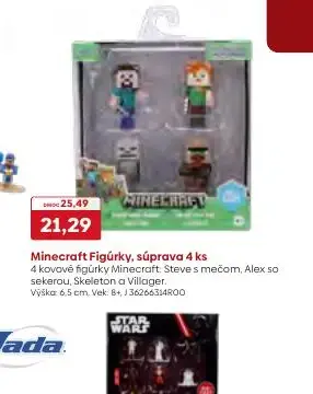 Minecraft Figúrky, súprava 4 ks