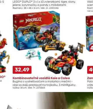 LEGO NINJAGO Kombinovateľné vozidlá Kaie a Colea