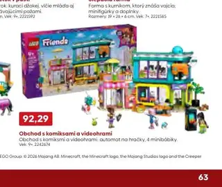 LEGO Friends Obchod s komiksami a videohrami