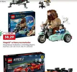 LEGO Hagrid a Harry na motorke