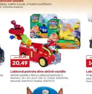 Labková patrola dino akčné vozidlo