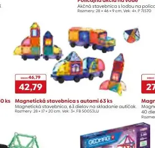 Magnetická stavebnica s autami 63 ks
