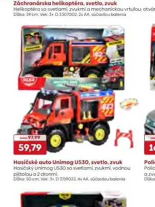 Hasičské auto Unimog U530, svetlo, zvuk
