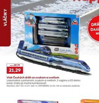 Vlak Českých dráh so zvukom a svetlom