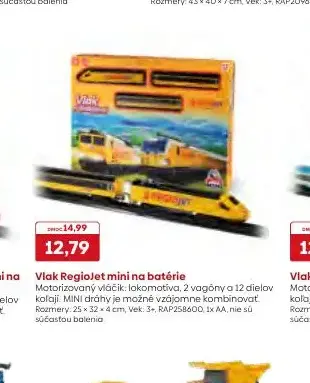 Vlak RegioJet mini na batérie