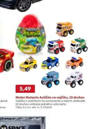 Motor Mutants Autíčko vo vajíčku, 10 druhov