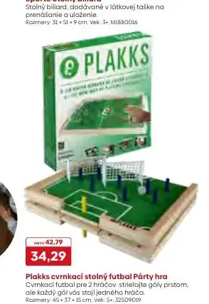 Plakks cvrnkací stolný futbal Párty hra