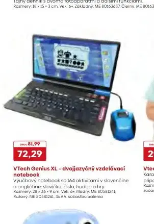 VTech Genius XL – dvojjazyčný vzdelávací notebook